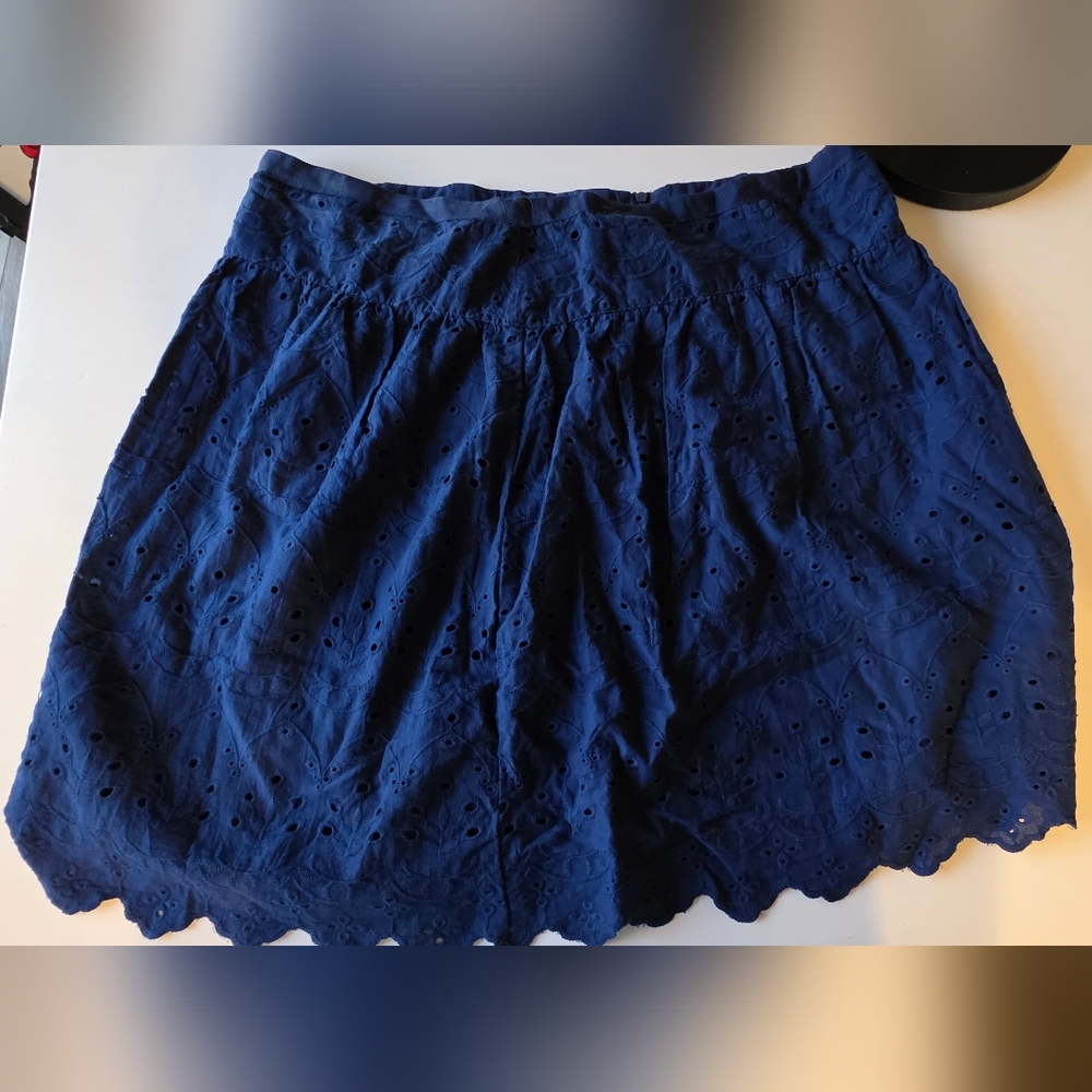 Max Studio Women's Navy Eyelet Skirt ~ Size 8 ~ No Tag